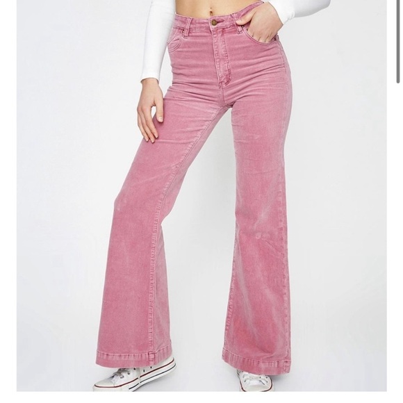 Rolla’s- Eastcoast Pink Flared Corduroy Pants - Picture 4 of 13